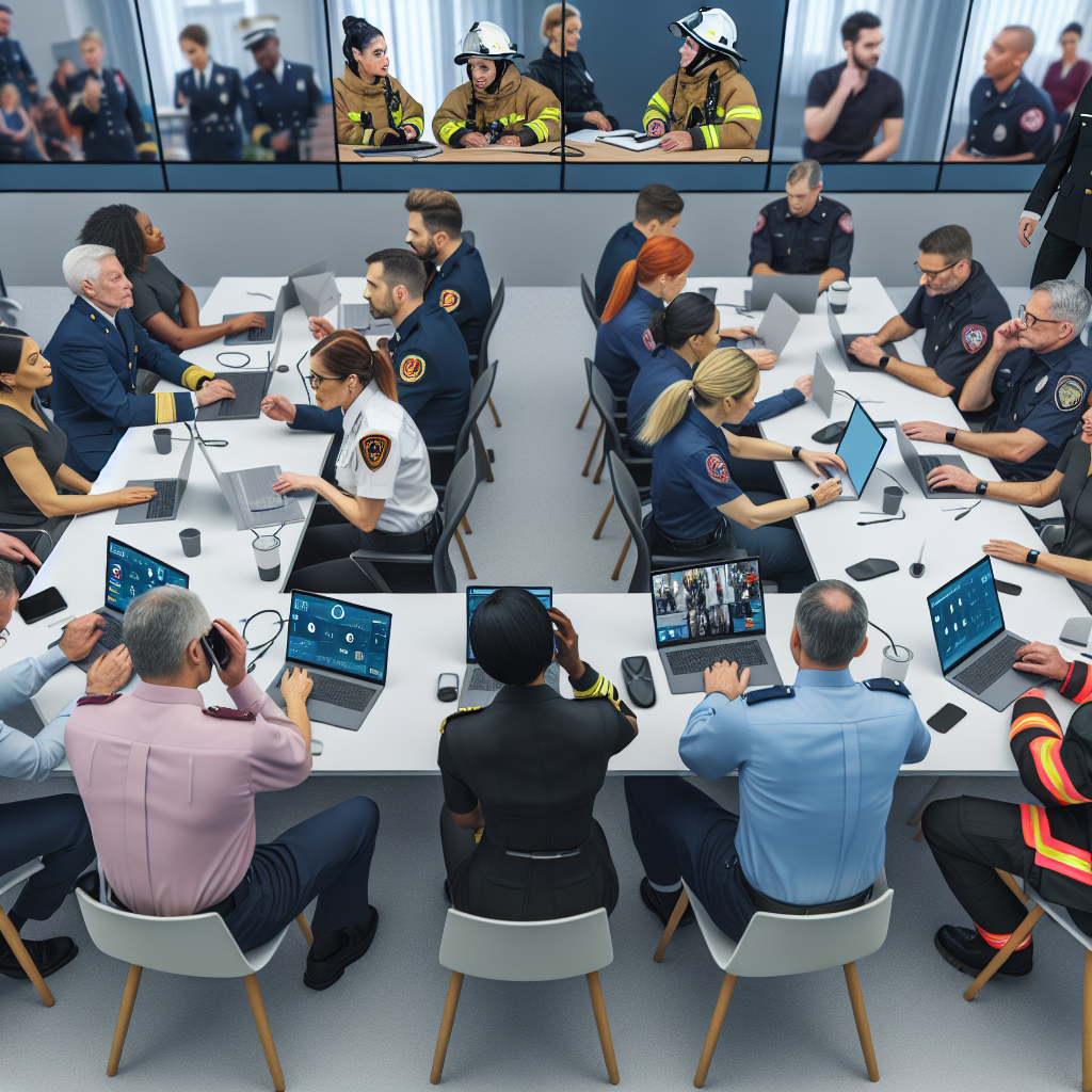 Multi-agency meeting during an emergency