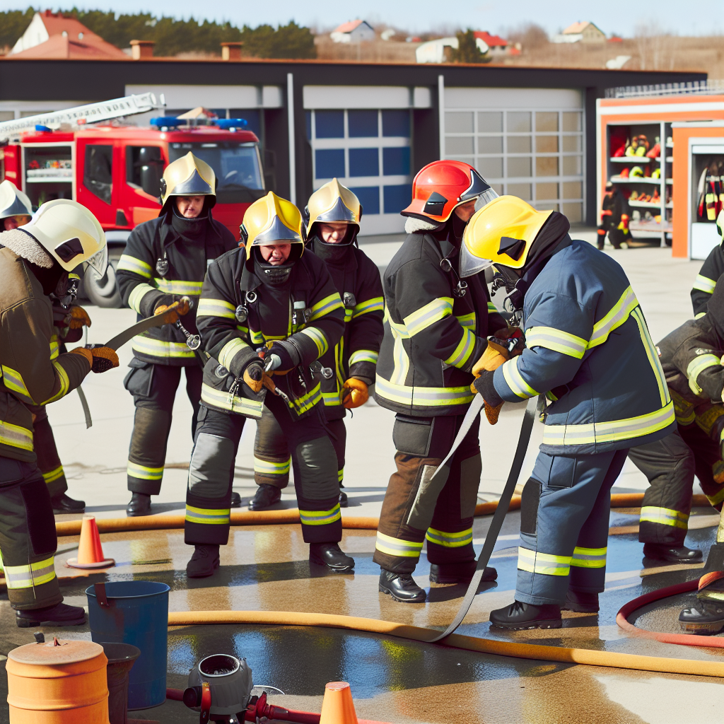 Image of firefighters engaged in training drills