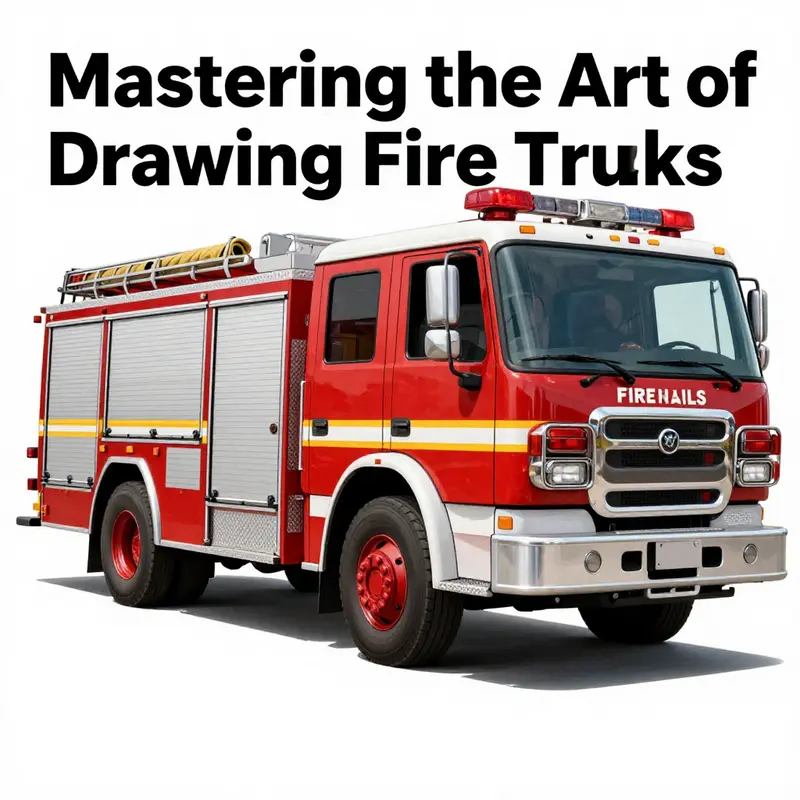 Fundamental shapes to get you started with your fire truck drawing.