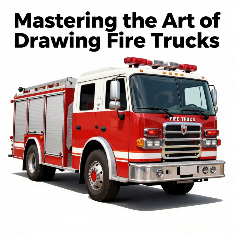 Fundamental shapes to get you started with your fire truck drawing.