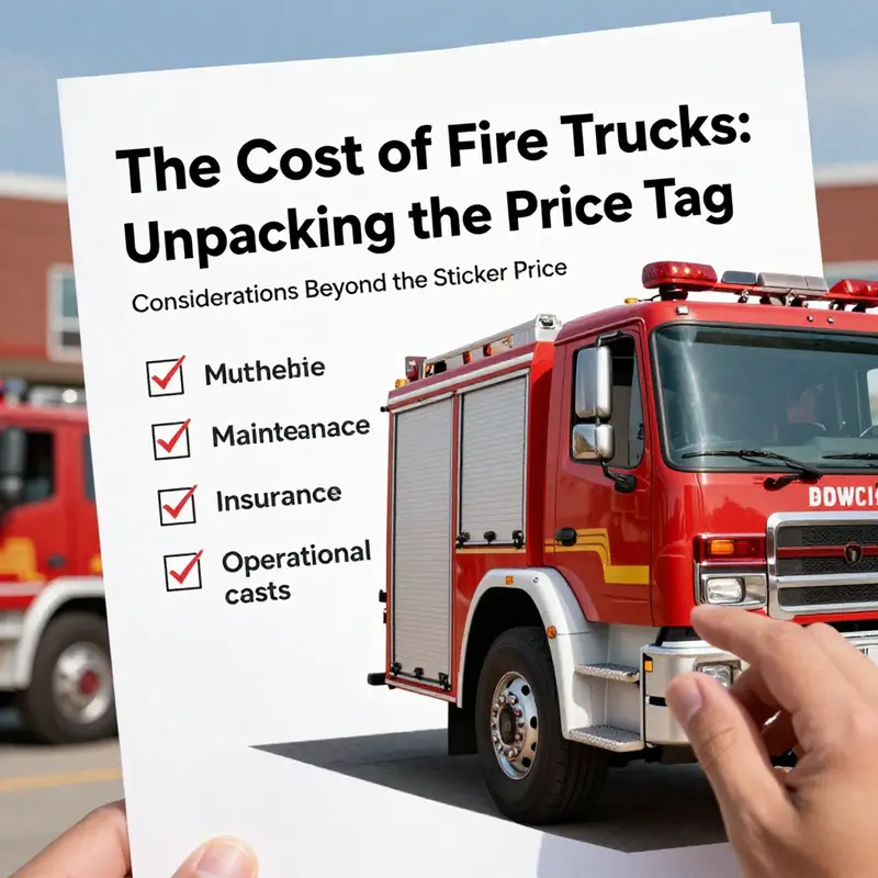 A visual breakdown of fire truck types with corresponding price ranges.
