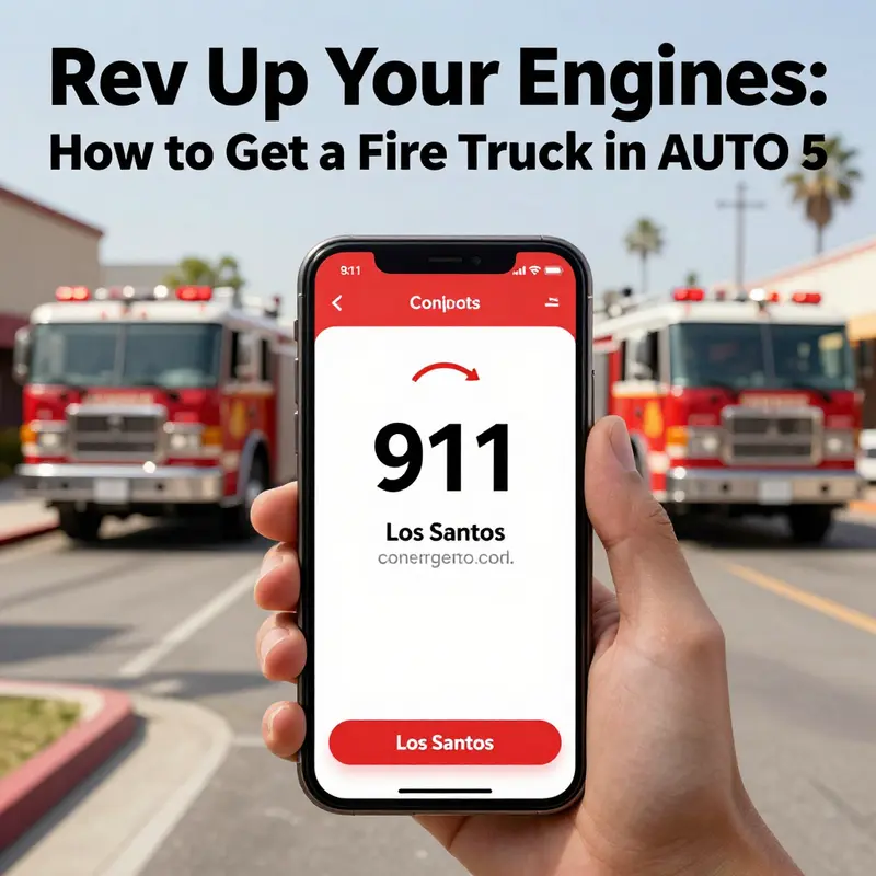 Calling 911 in GTA 5 to request a fire truck.