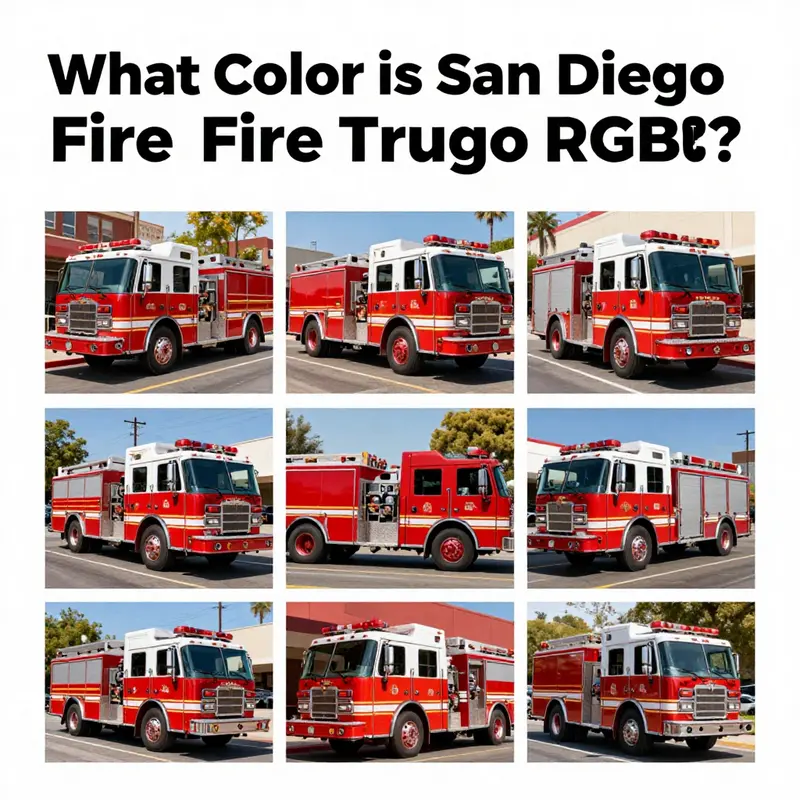 The vibrant red of San Diego fire trucks is officially marked as RGB(204, 0, 0).