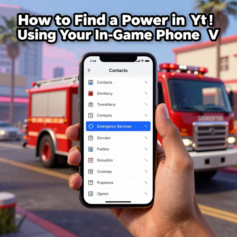Using your in-game phone to call the Fire Department in GTA V.