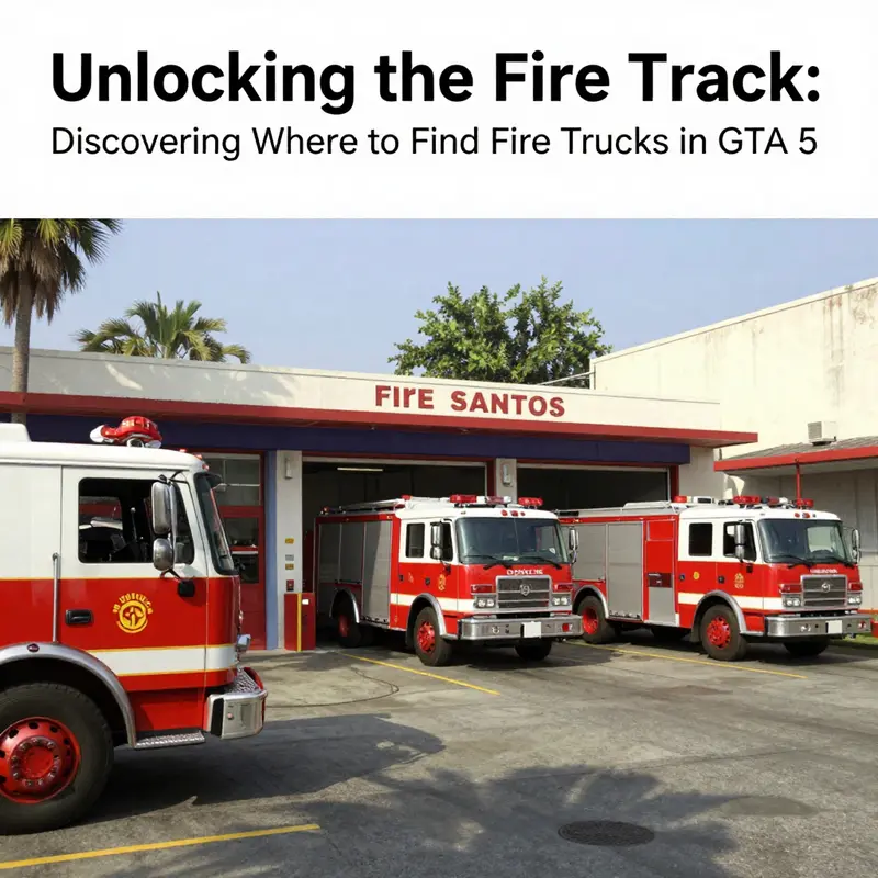 A fire truck stationed outside a Los Santos fire station, ready for action.