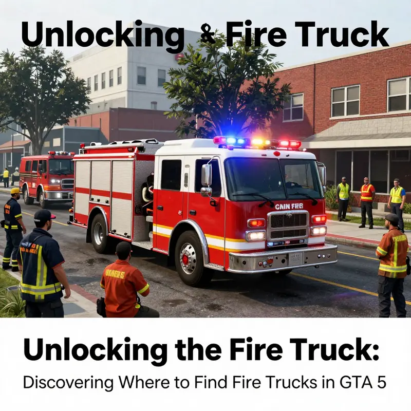 A fire truck stationed outside a Los Santos fire station, ready for action.
