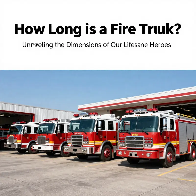A collection of fire trucks of different types and sizes parked at a fire station, displaying their colorful designs under a bright sky.