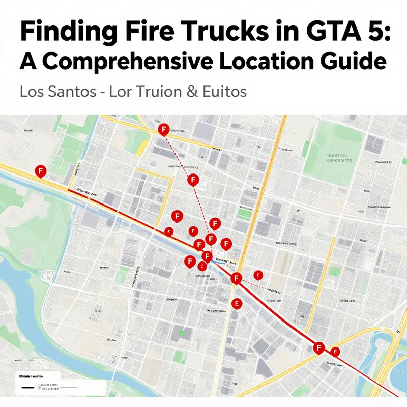 The bustling Los Santos Fire Department, a prime location for finding fire trucks.