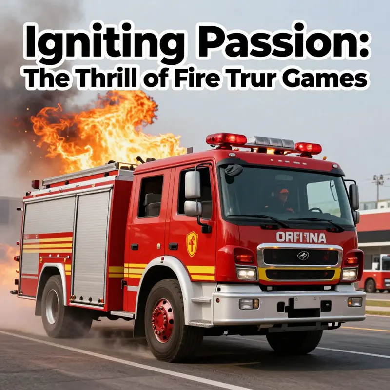 Dynamic image of a fire truck in action, symbolizing excitement and engagement in fire truck games.