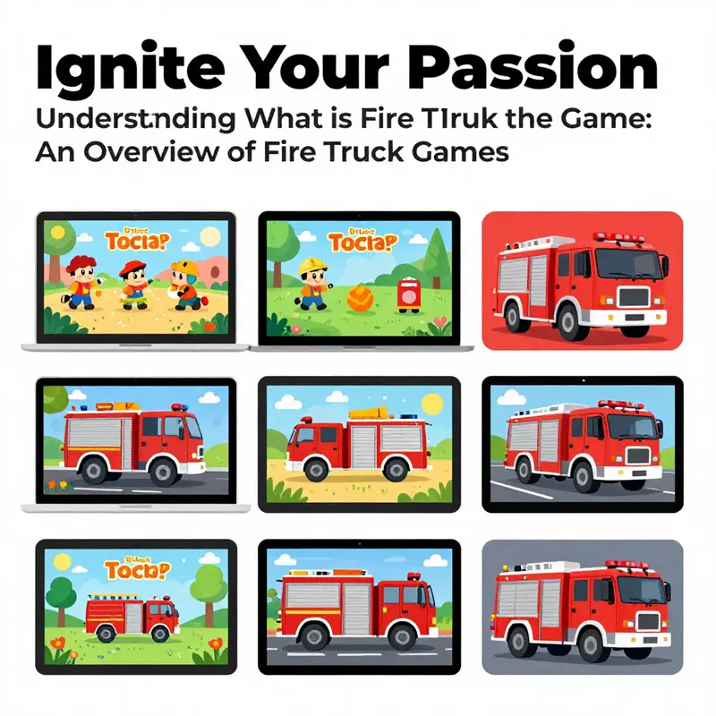 A visual overview of the diverse range of fire truck games available, showcasing the variety in style and purpose.