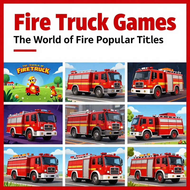 A vibrant collection of fire truck games illustrating their diversity in gameplay and themes.