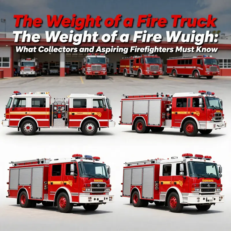 Different fire truck models display a variety of weight configurations.