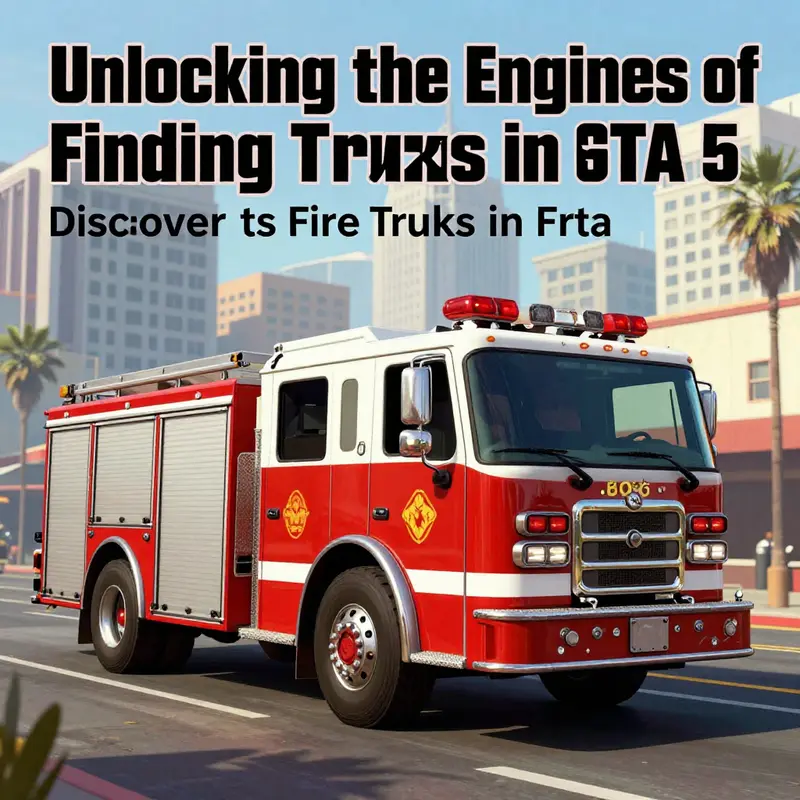 Fire truck navigating the streets of GTA 5, representing firefighting excellence.
