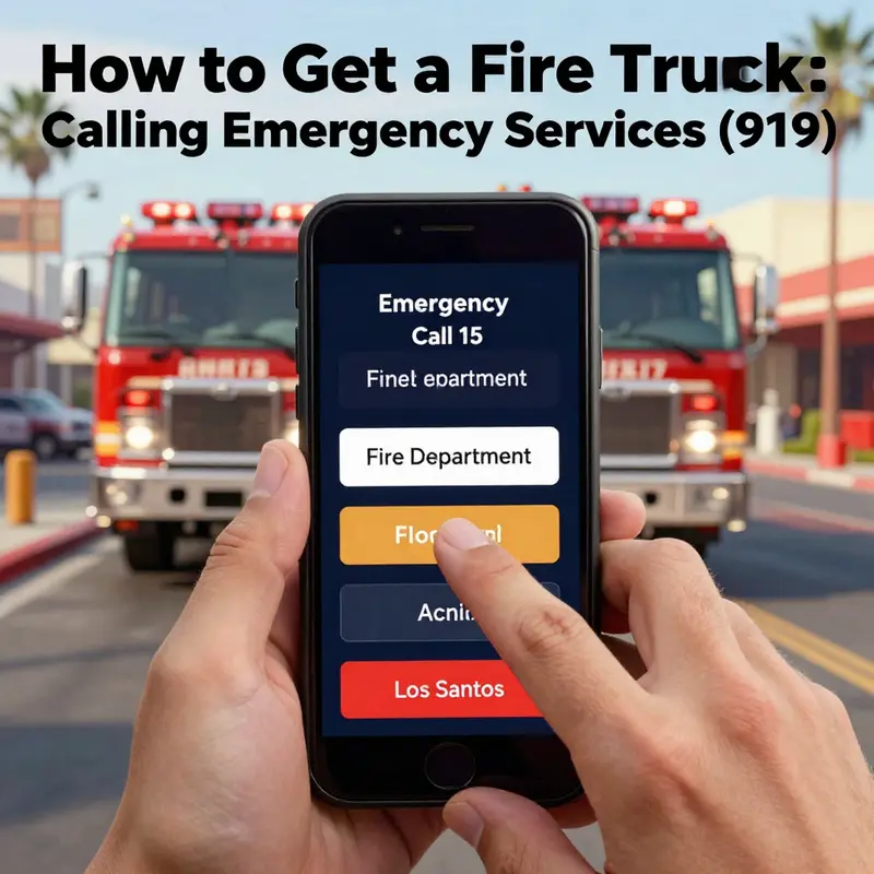 Calling emergency services in GTA 5 to request a fire truck.