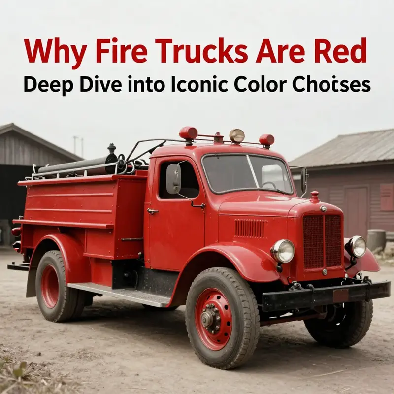 An early 20th-century fire truck in red, representing the economic and practical choices of the era.