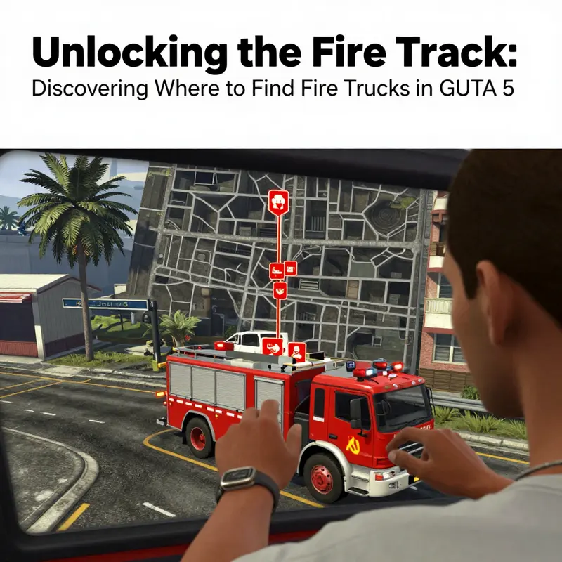 A fire truck stationed outside a Los Santos fire station, ready for action.