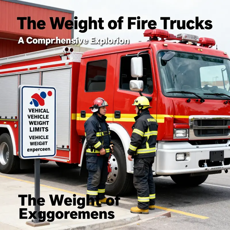 A diverse lineup of fire trucks illustrating their different types and respective weights.