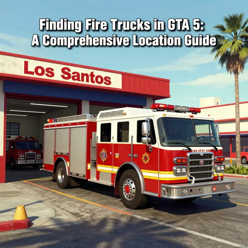 The bustling Los Santos Fire Department, a prime location for finding fire trucks.