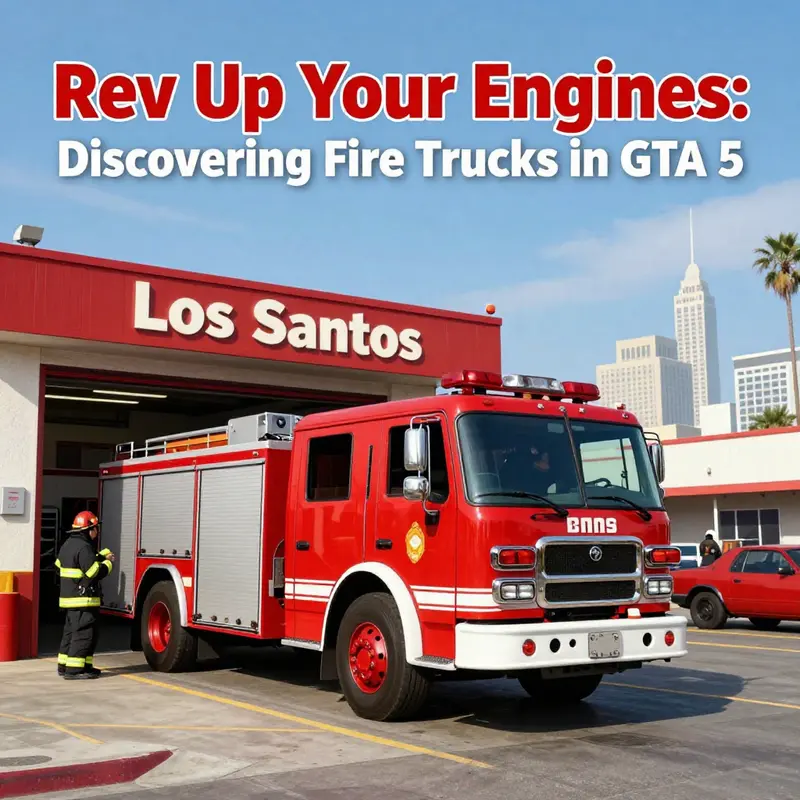 A fire truck parked at Los Santos Fire Department, the best spot for finding these emergency vehicles.