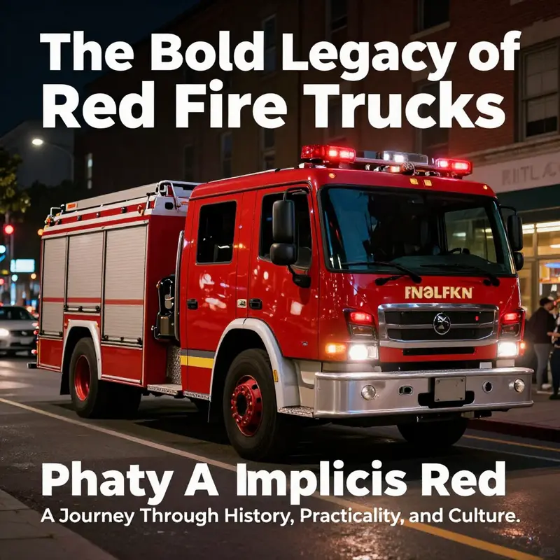 An early 1900s fire truck representing the historical choice of red, set against a gritty urban landscape.