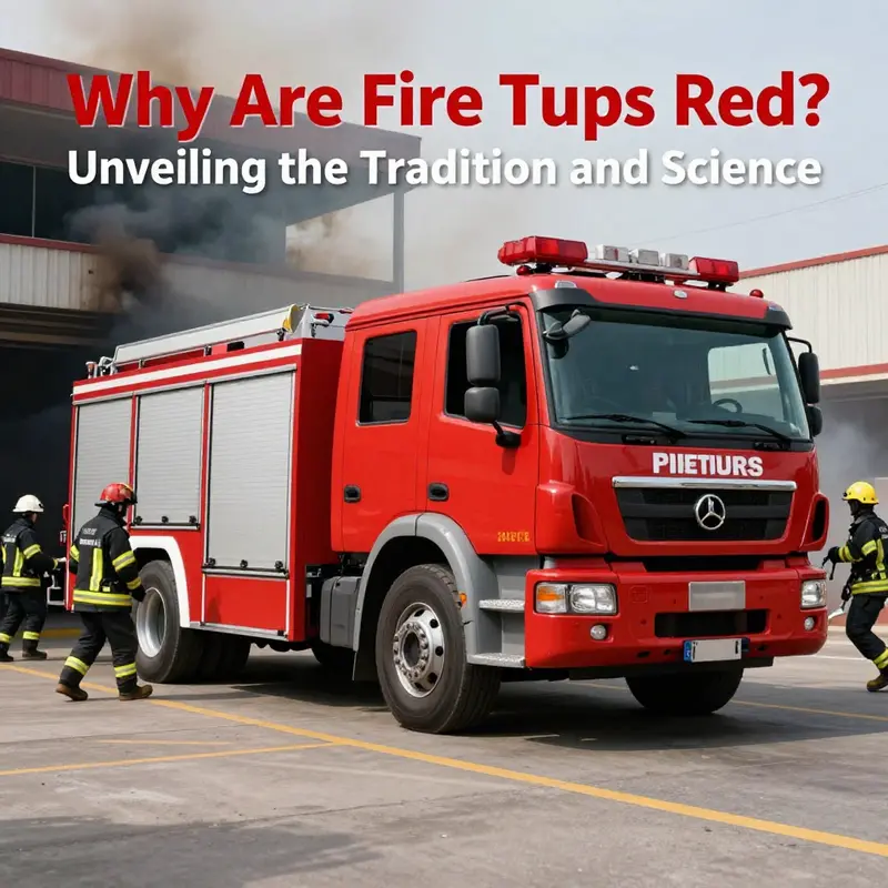 A historical glimpse of a red fire truck amidst the era’s common black automobiles, showcasing the color’s early significance.