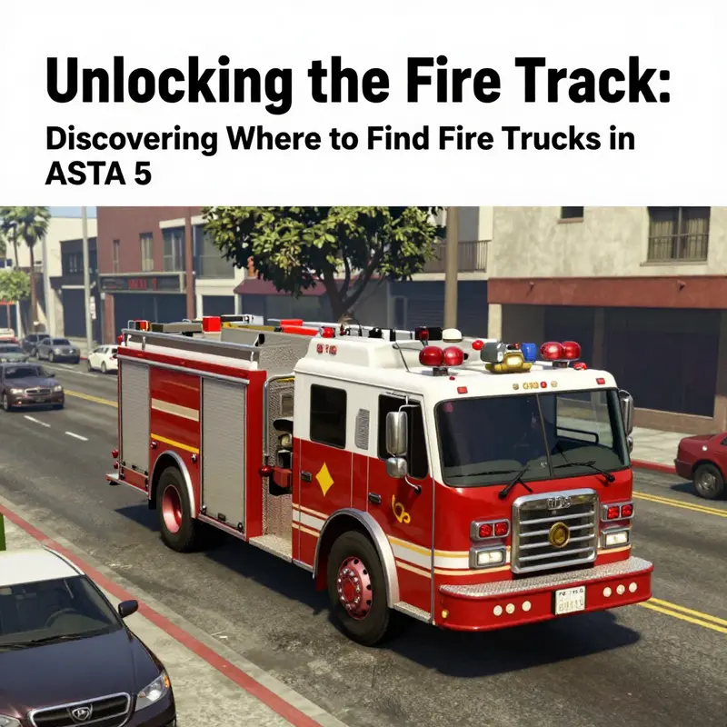 A fire truck stationed outside a Los Santos fire station, ready for action.