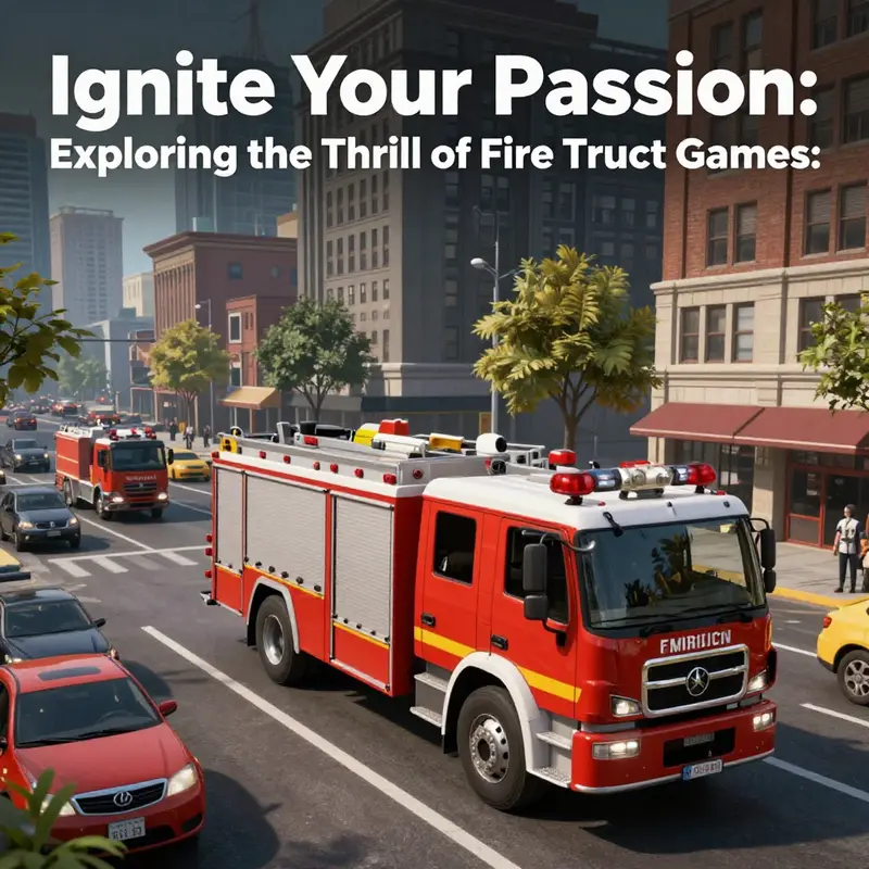 A visual overview of the diverse range of fire truck games available, showcasing the variety in style and purpose.