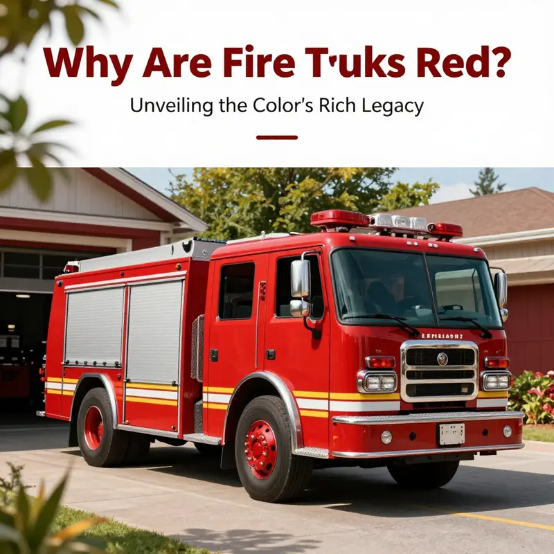 A vibrant red fire truck in front of a firehouse, showcasing its classic color and role in the community.