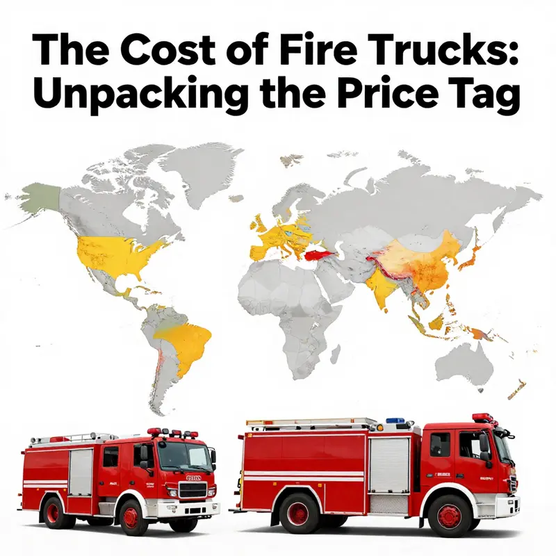 A visual breakdown of fire truck types with corresponding price ranges.