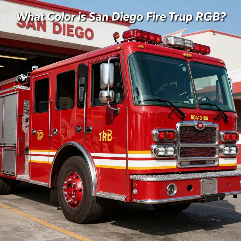 The vibrant red of San Diego fire trucks is officially marked as RGB(204, 0, 0).