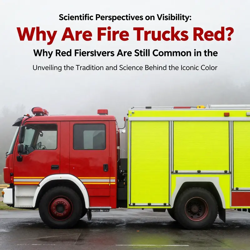A historical glimpse of a red fire truck amidst the era’s common black automobiles, showcasing the color’s early significance.