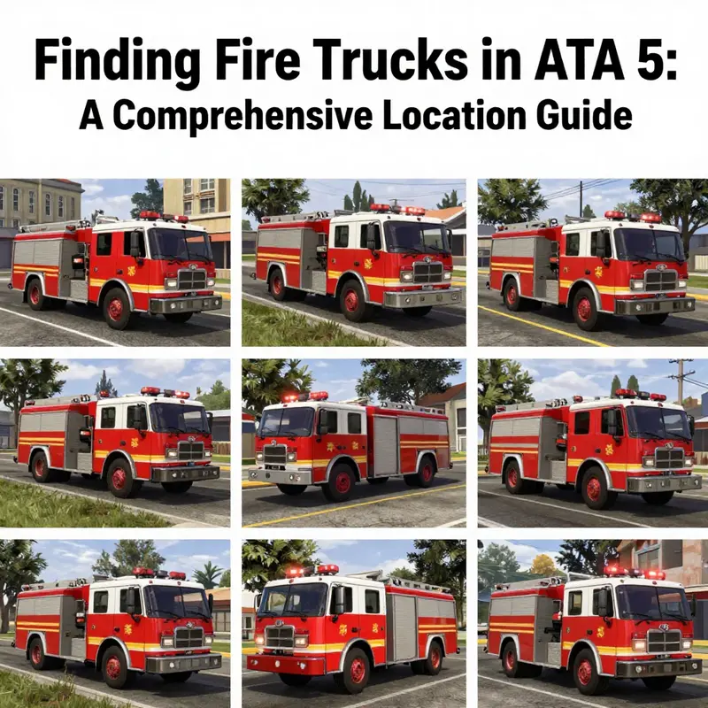 The bustling Los Santos Fire Department, a prime location for finding fire trucks.
