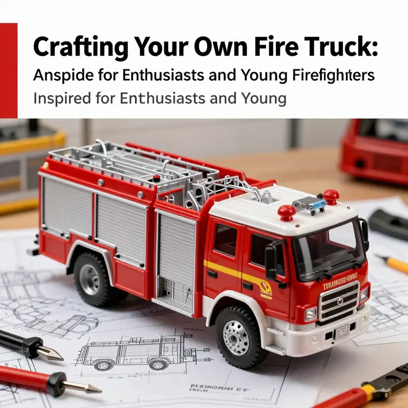 An engaging setup for creating a simple fire truck model with everyday materials.