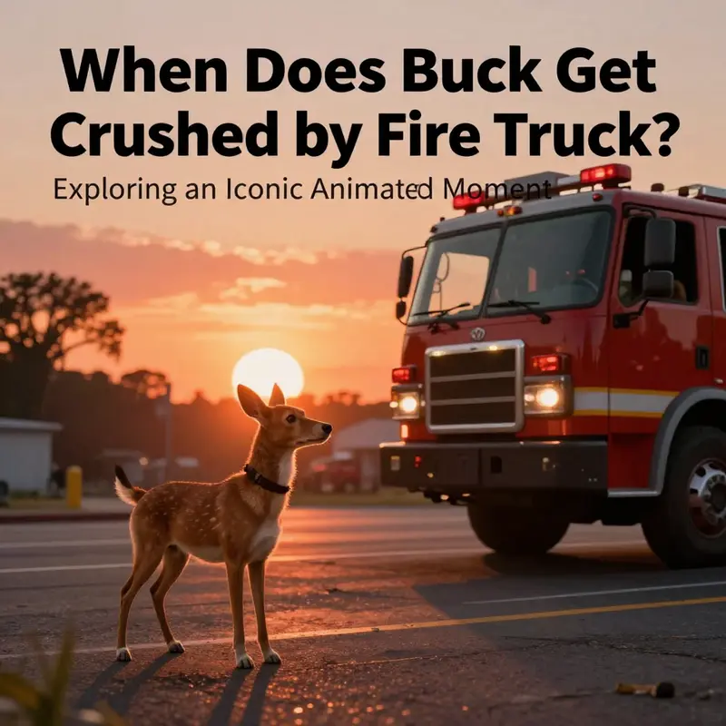 Buck narrowly escapes a dramatic situation involving a fire truck, highlighting his vulnerability.