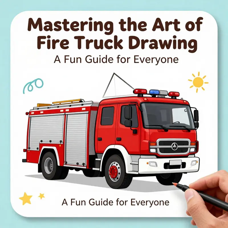 Step 1: Sketching the main body of an easy fire truck.