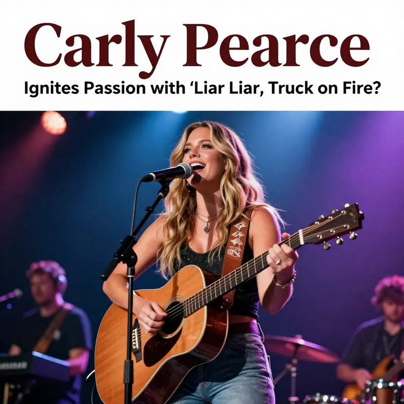 Carly Pearce delivering a heartfelt performance, channeling her musical journey.