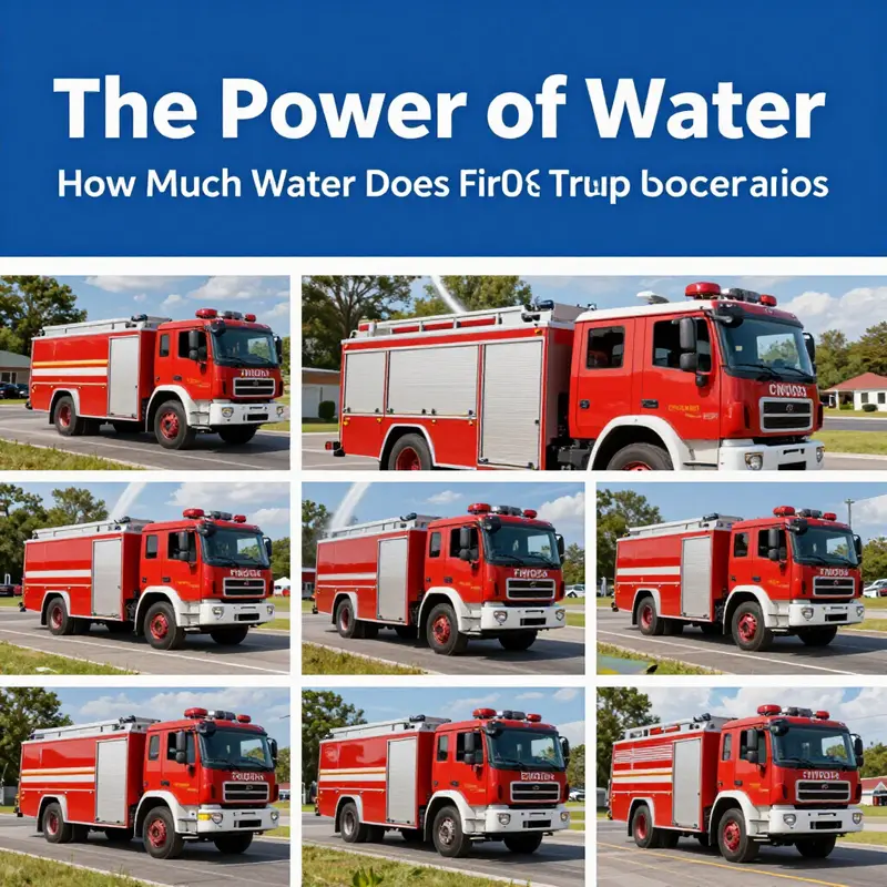 Diverse fire trucks exemplifying different capacities in water storage.