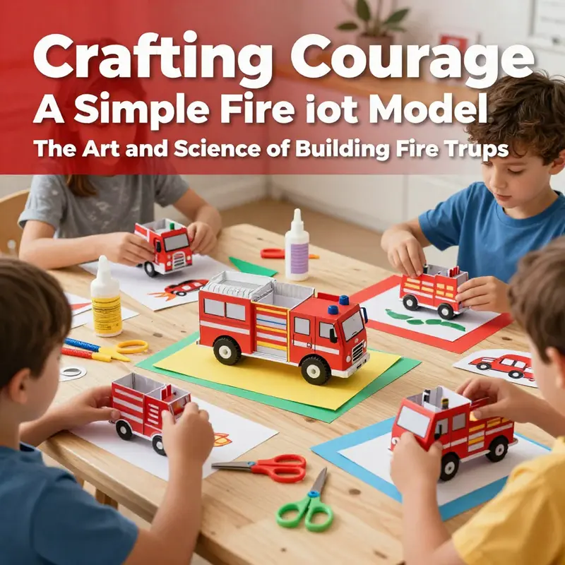 Engineers meticulously assembly a fire truck, showcasing high-tech manufacturing processes.
