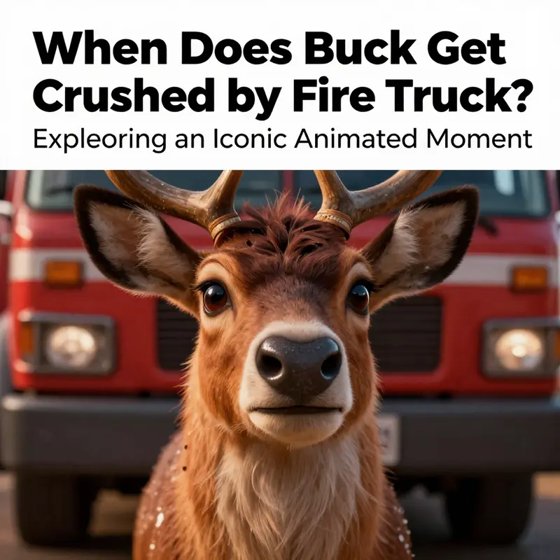 Buck narrowly escapes a dramatic situation involving a fire truck, highlighting his vulnerability.