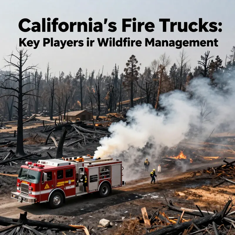 A fire truck prepares for action against California’s wildfires.