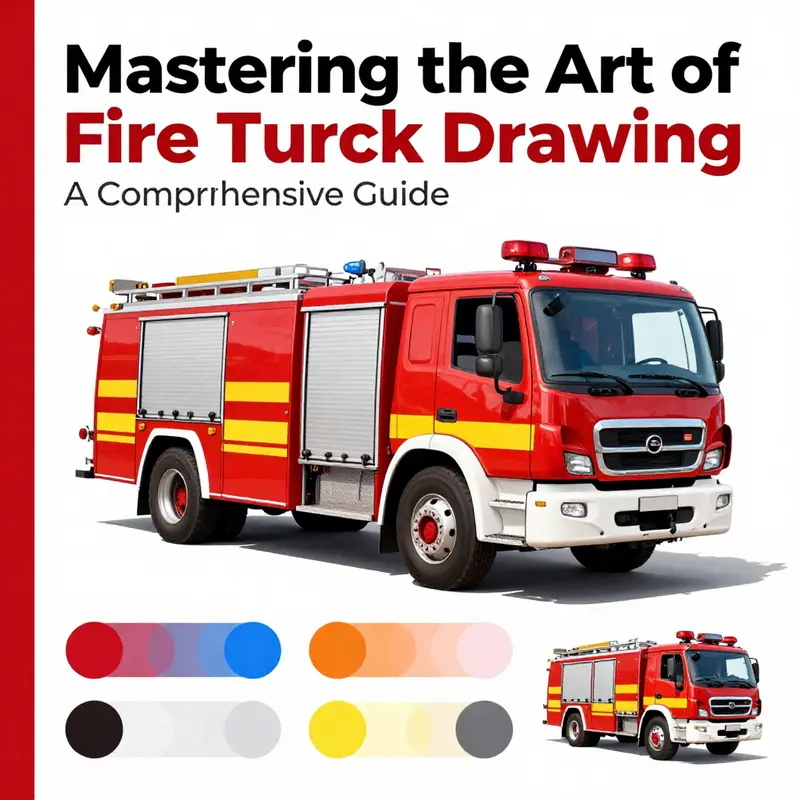 Step-by-step visual guide to drawing a fire truck.