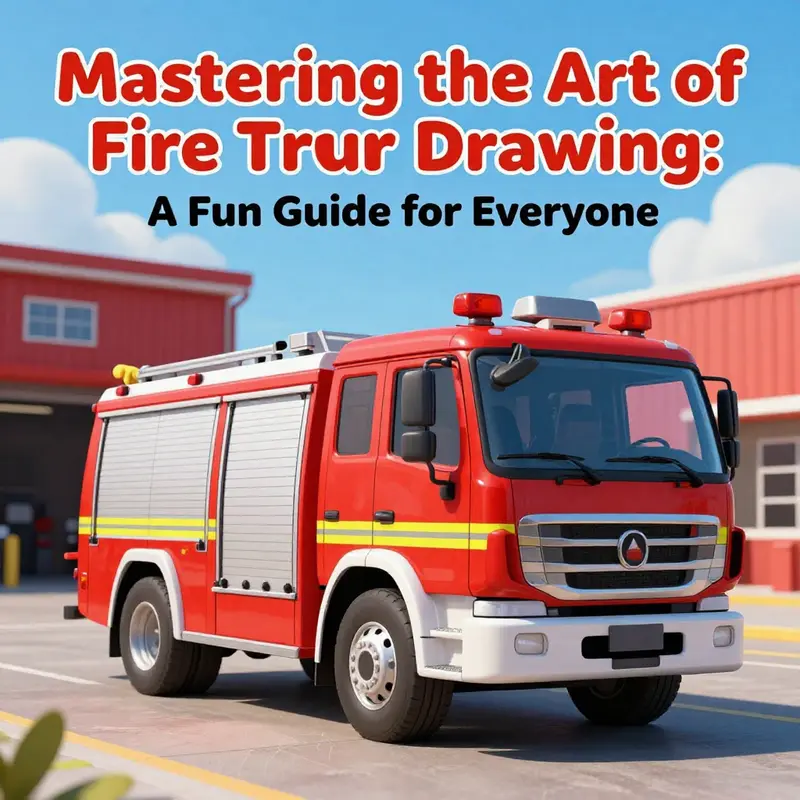 A striking illustration of a fire truck, filled with vibrant colors and set against an engaging backdrop.