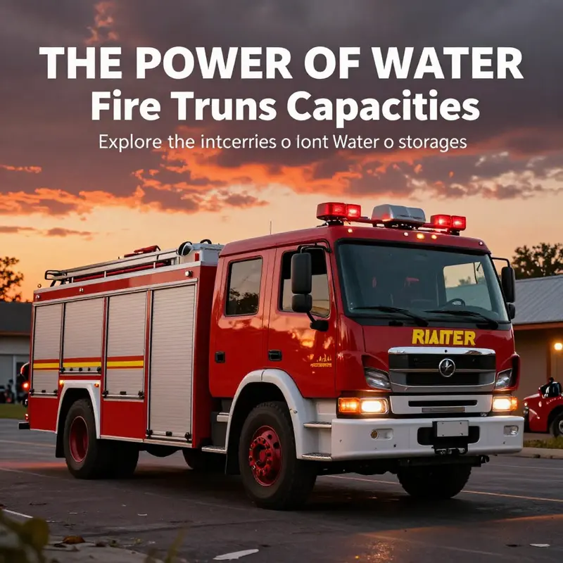 Fire truck in a dramatic scene, highlighting its stature and role in firefighting.