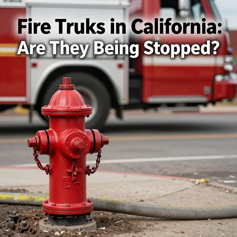 Fire trucks navigating perilous terrain amidst California wildfires, highlighting the intense challenges firefighters encounter.