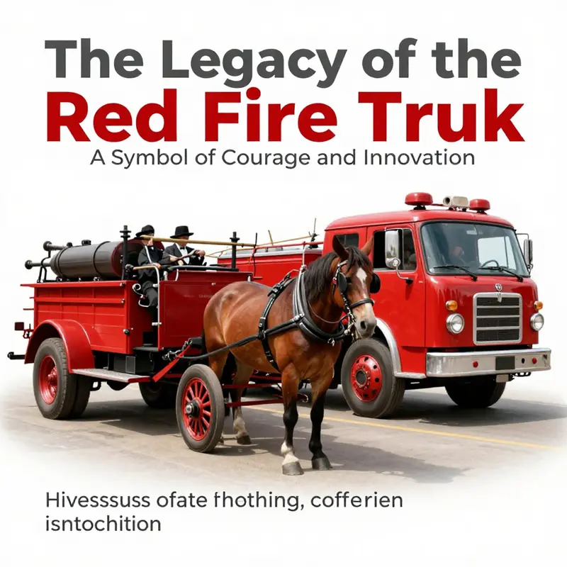 The transition from horse-drawn to modern fire trucks illustrates the evolution of firefighting technology.