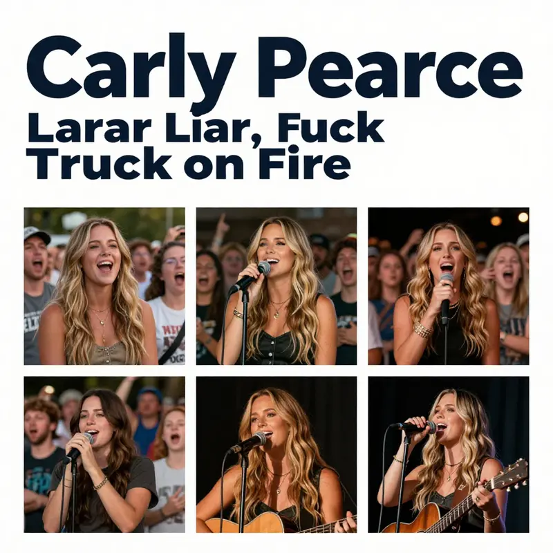 Carly Pearce delivering a heartfelt performance, channeling her musical journey.