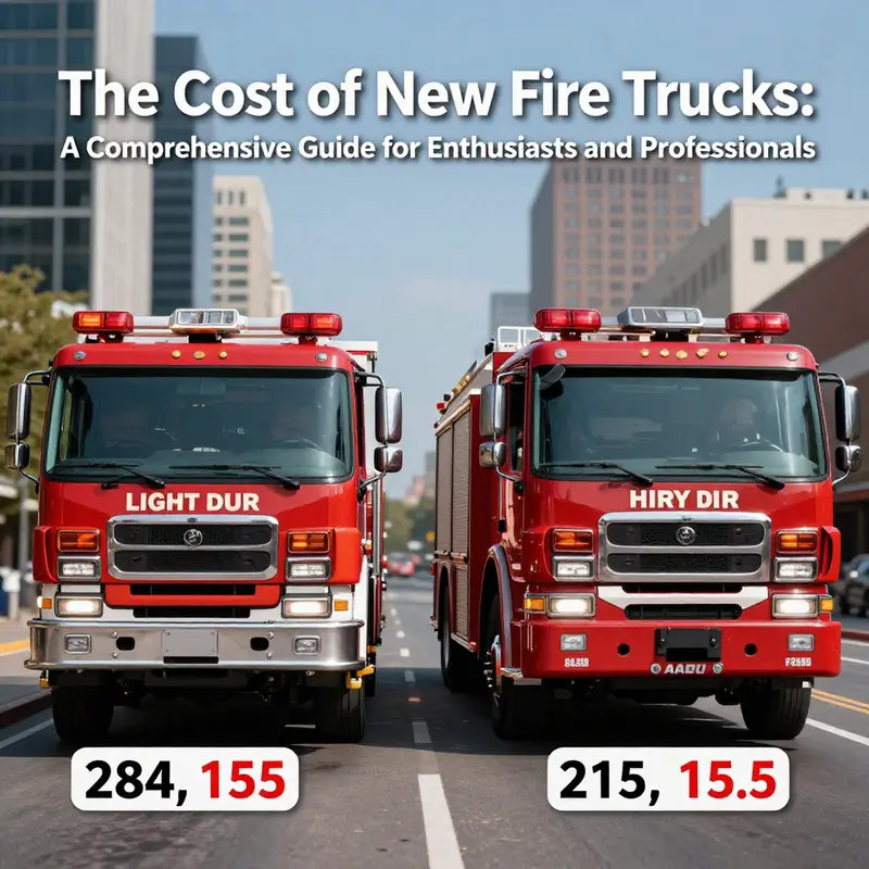A visual representation of the price variability in new fire trucks, highlighting different sizes and configurations.
