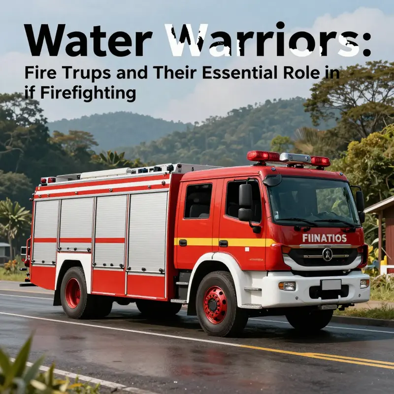A majestic fire truck set against a scenic background, reflecting its critical role in firefighting.