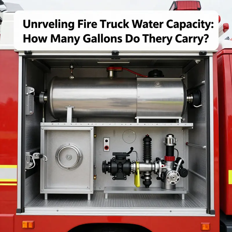 A small fire truck ready to respond with a compact water supply.