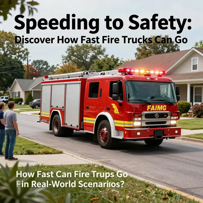 A lineup of fire trucks demonstrating their impressive top speeds.